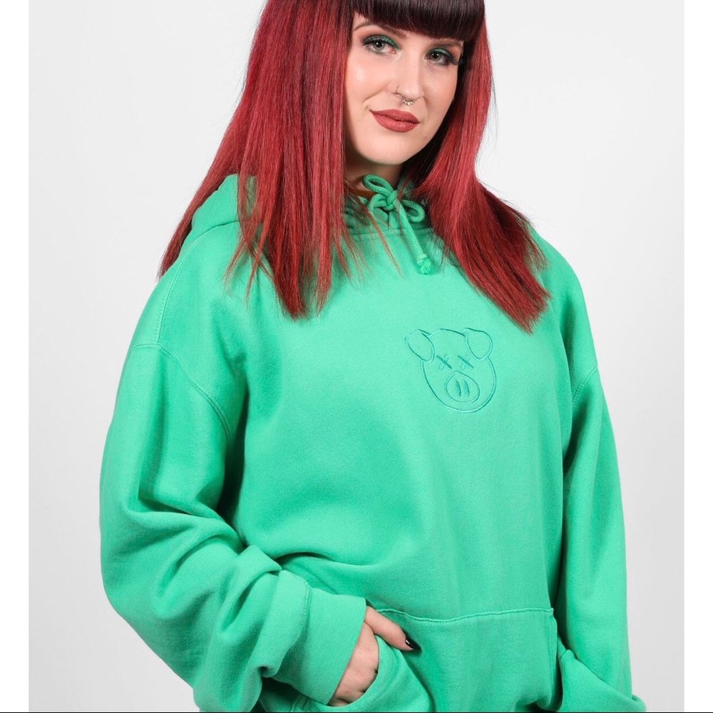 Shane Dawson green pig hoodie large
